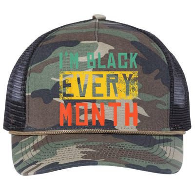 I'm Black Every Month Black History African Pride Retro Rope Trucker Hat Cap