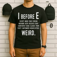I Before E Funny English Grammar Exceptions To The Rule T-Shirt