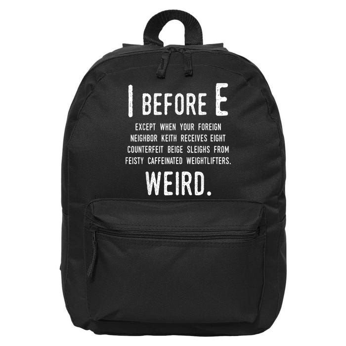 I Before E Funny English Grammar Exceptions To The Rule 16 in Basic Backpack