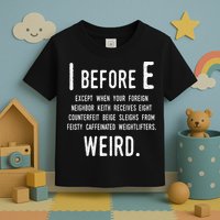 I Before E Funny English Grammar Exceptions To The Rule Toddler T-Shirt