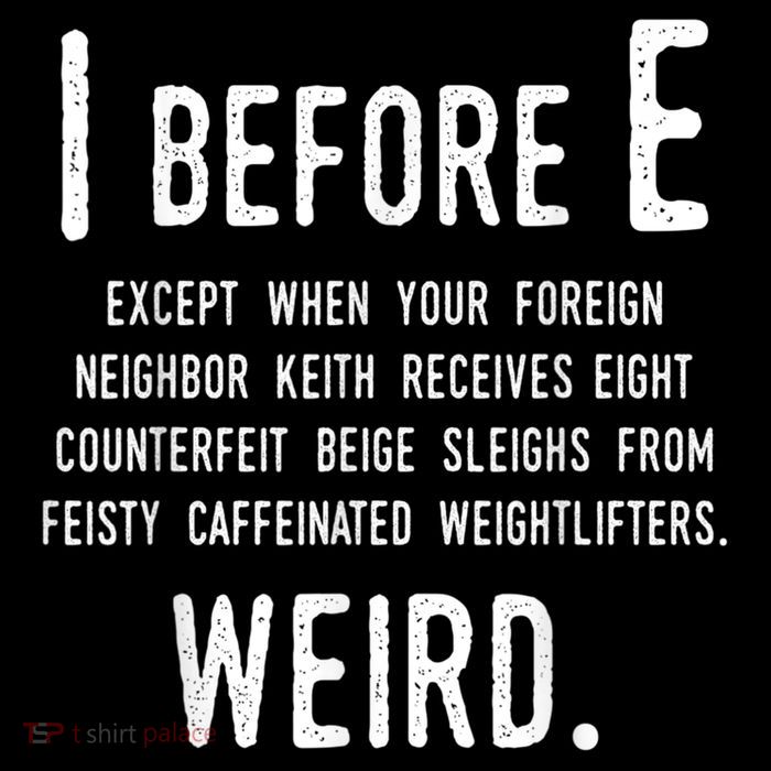 I Before E Funny English Grammar Exceptions To The Rule Cropped Pullover Crew
