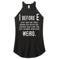 I Before E Funny English Grammar Exceptions To The Rule Women's Perfect Tri Rocker Tank