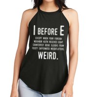 I Before E Funny English Grammar Exceptions To The Rule Women's Perfect Tri Rocker Tank