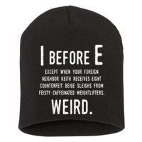 I Before E Funny English Grammar Exceptions To The Rule Short Acrylic Beanie