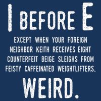 I Before E Funny English Grammar Exceptions To The Rule Infant Baby Jersey Bodysuit
