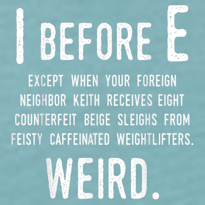 I Before E Funny English Grammar Exceptions To The Rule Sueded Cloud Jersey T-Shirt