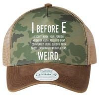 I Before E Funny English Grammar Exceptions To The Rule Legacy Tie Dye Trucker Hat