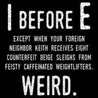 I Before E Funny English Grammar Exceptions To The Rule Drawstring Bag