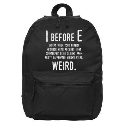 I Before E Funny English Grammar Exceptions To The Rule 16 in Basic Backpack