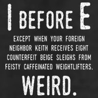 I Before E Funny English Grammar Exceptions To The Rule 25L Jumbo Tote