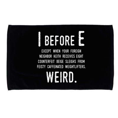 I Before E Funny English Grammar Exceptions To The Rule Microfiber Hand Towel