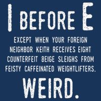 I Before E Funny English Grammar Exceptions To The Rule Infant Baby Jersey Bodysuit
