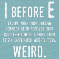 I Before E Funny English Grammar Exceptions To The Rule Sueded Cloud Jersey T-Shirt