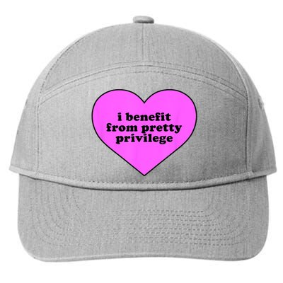 I Benefit From Pretty Privilege Heart In Pink 7-Panel Snapback Hat