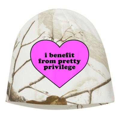 I Benefit From Pretty Privilege Heart In Pink Kati - Camo Knit Beanie