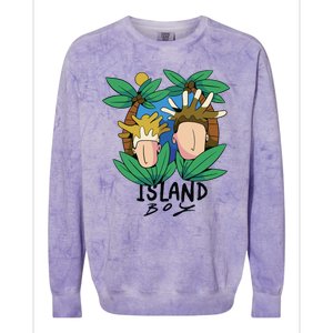 Island Boy Funny Colorblast Crewneck Sweatshirt