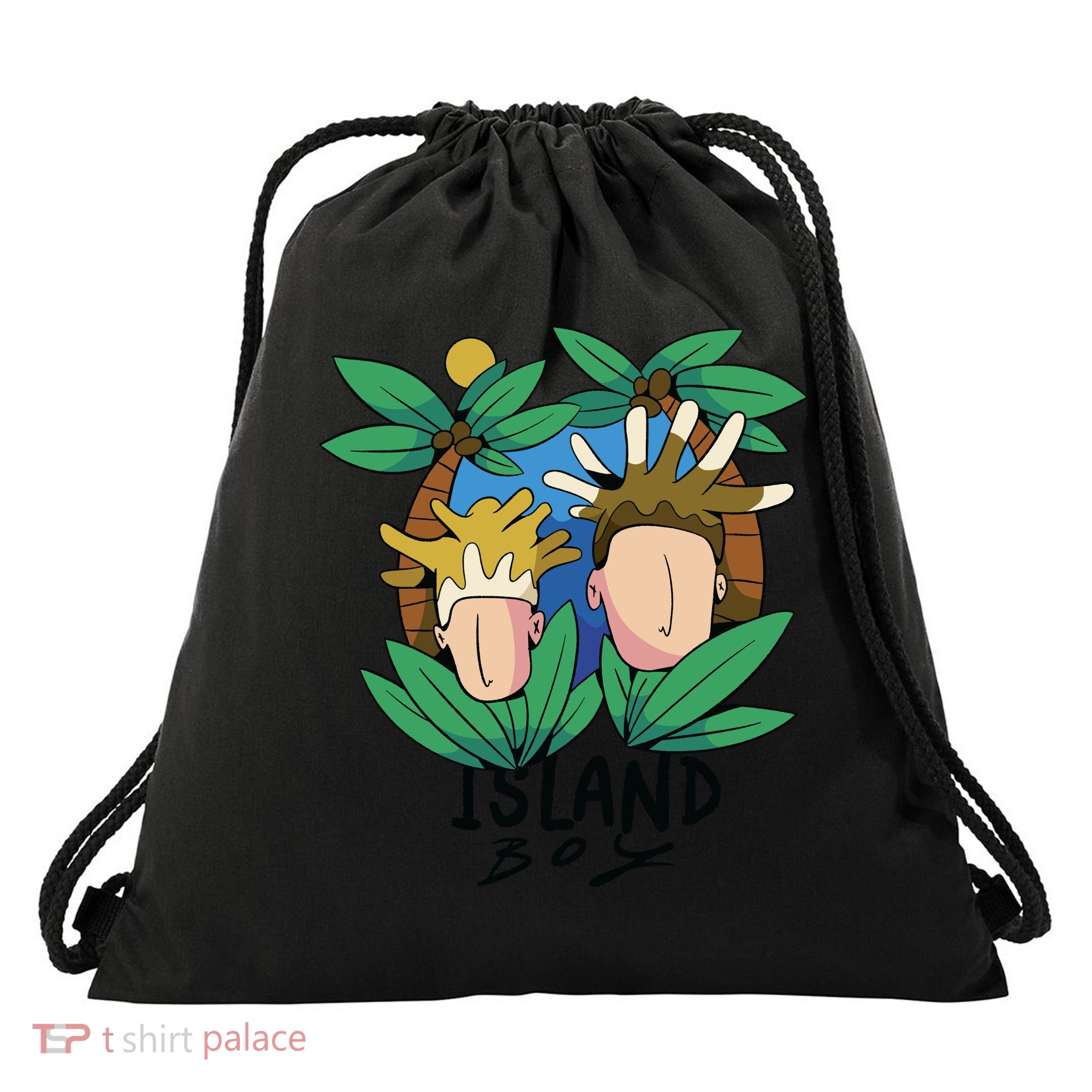 Island Boy Funny Drawstring Bag