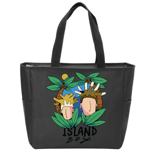 Island Boy Funny Zip Tote Bag