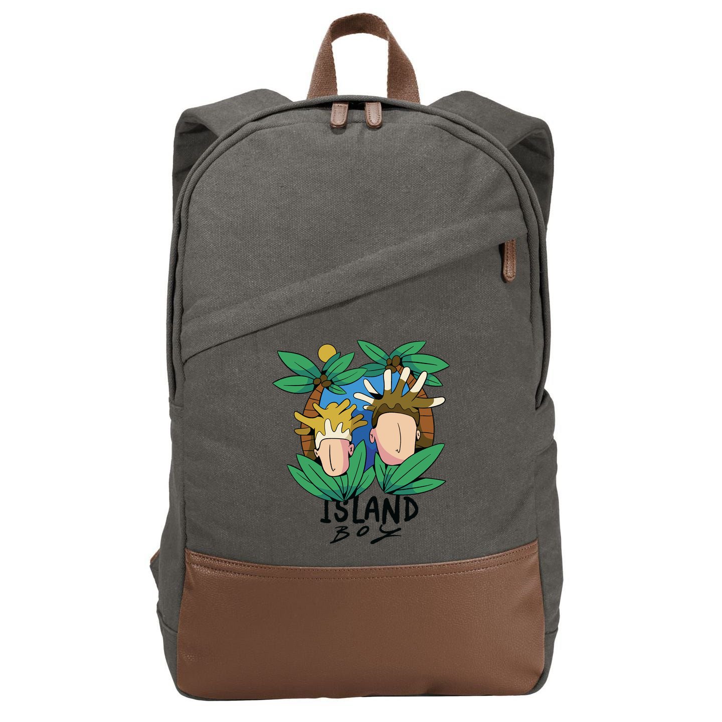 Island Boy Funny Cotton Canvas Backpack