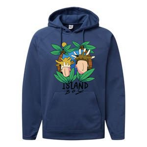 Island Boy Funny Performance Fleece Hoodie