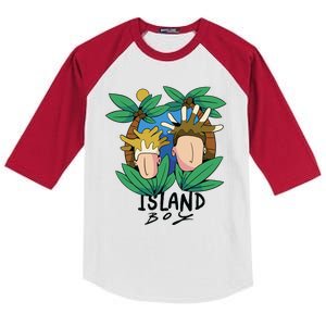 Island Boy Funny Kids Colorblock Raglan Jersey