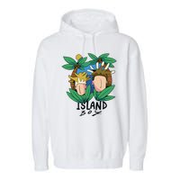 Island Boy Funny Garment-Dyed Fleece Hoodie