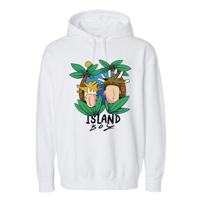 Island Boy Funny Garment-Dyed Fleece Hoodie