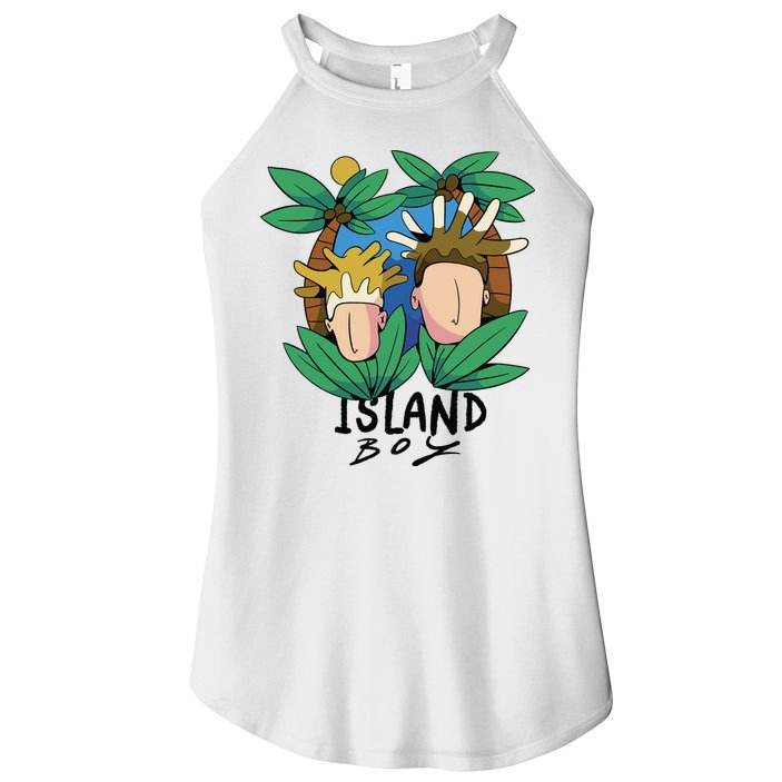 Island Boy Funny Women's Perfect Tri Rocker Tank