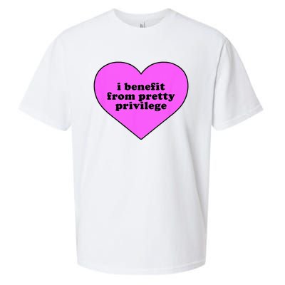 I Benefit From Pretty Privilege Heart In Pink Design Cool Sueded Cloud Jersey T-Shirt