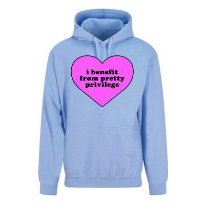 I Benefit From Pretty Privilege Heart In Pink Design Cool Unisex Surf Hoodie