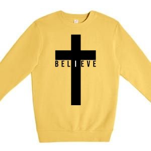 I Believe Faith Christian Cross Premium Crewneck Sweatshirt