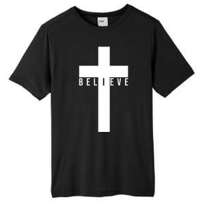 I Believe Faith Christian Cross Tall Fusion ChromaSoft Performance T-Shirt