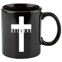 I Believe Faith Christian Cross 11oz C Handle Ceramic Mug