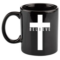 I Believe Faith Christian Cross 11oz C Handle Ceramic Mug