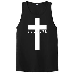 I Believe Faith Christian Cross PosiCharge Competitor Tank