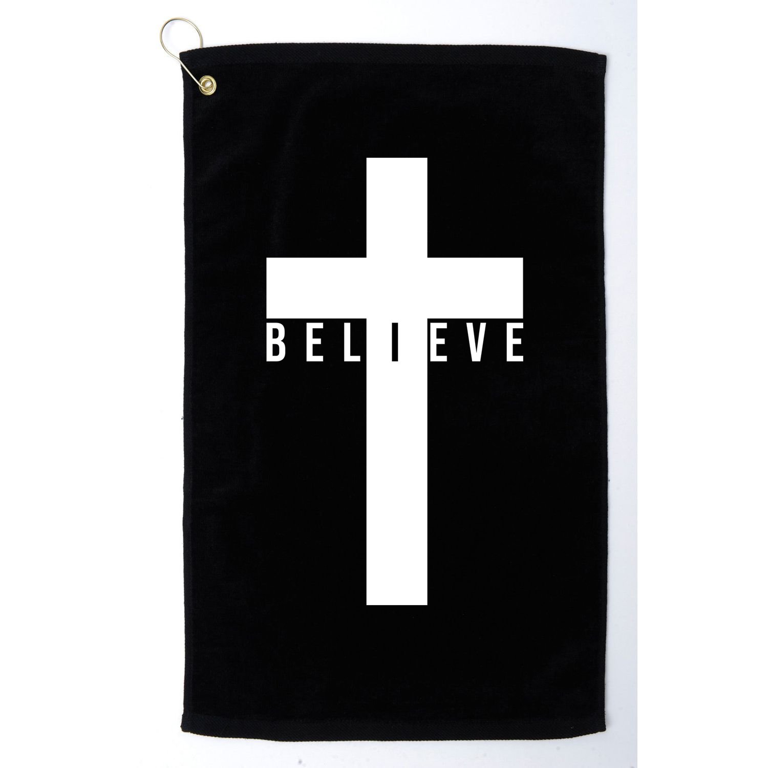 I Believe Faith Christian Cross Golf Towel