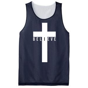 I Believe Faith Christian Cross Mesh Reversible Basketball Jersey Tank