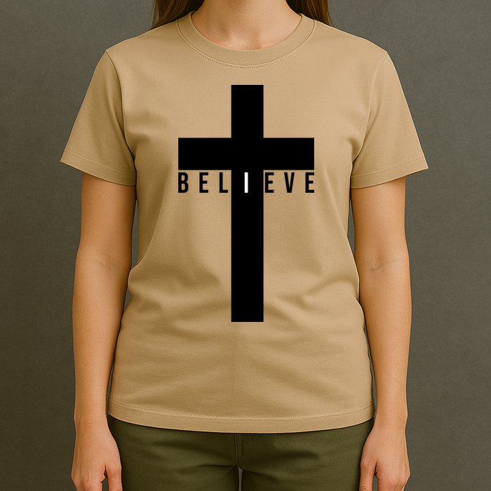 I Believe Faith Christian Cross T-Shirt