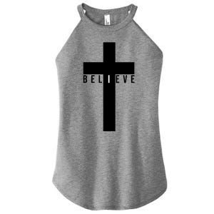 I Believe Faith Christian Cross Women's Perfect Tri Rocker Tank