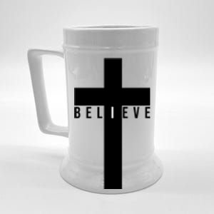 I Believe Faith Christian Cross Beer Stein