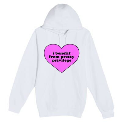 I Benefit From Pretty Privilege Heart In Pink Design Cool Premium Pullover Hoodie