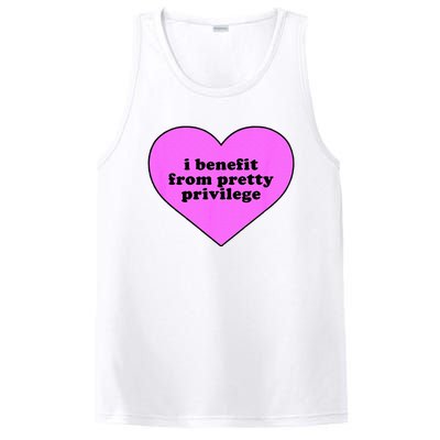 I Benefit From Pretty Privilege Heart In Pink Design Cool PosiCharge Competitor Tank