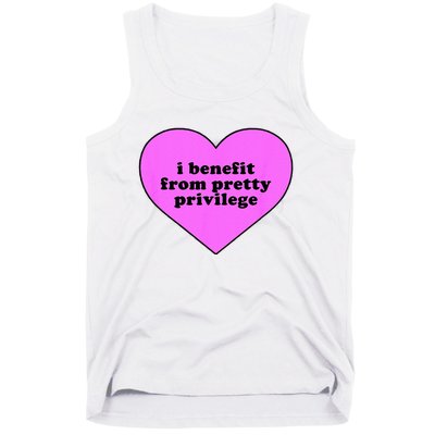 I Benefit From Pretty Privilege Heart In Pink Design Cool Tank Top