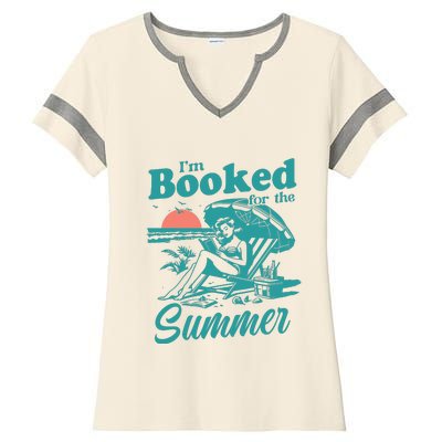 Im Booked For The Summer Book Girl Summer Coquette Ladies Halftime Notch Neck Tee