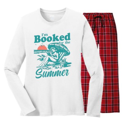 Im Booked For The Summer Book Girl Summer Coquette Women's Long Sleeve Flannel Pajama Set 