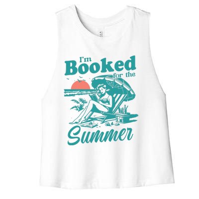 Im Booked For The Summer Book Girl Summer Coquette Women's Racerback Cropped Tank