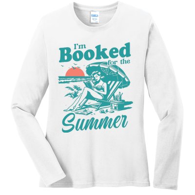 Im Booked For The Summer Book Girl Summer Coquette Ladies Long Sleeve Shirt