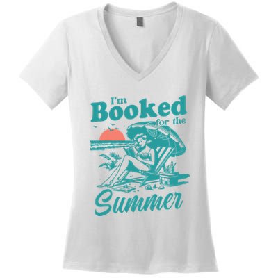 Im Booked For The Summer Book Girl Summer Coquette Women's V-Neck T-Shirt