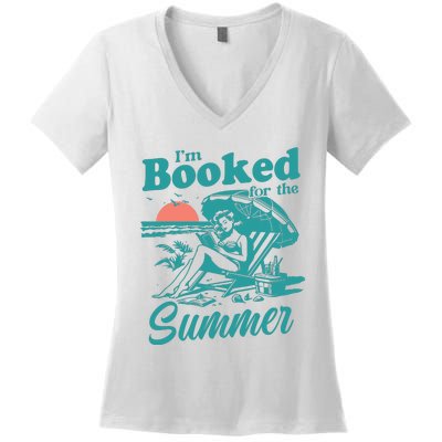 Im Booked For The Summer Book Girl Summer Coquette Women's V-Neck T-Shirt