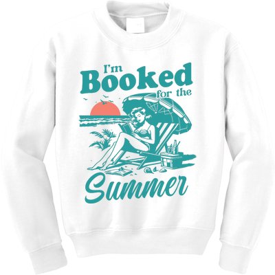 Im Booked For The Summer Book Girl Summer Coquette Kids Sweatshirt